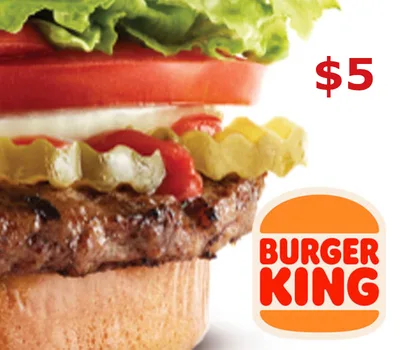 Burger King $5 Gift Card US — лицензионный ключ