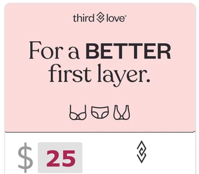 ThirdLove $25 Gift Card US — лицензионный ключ