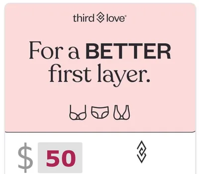 ThirdLove $50 Gift Card US — лицензионный ключ