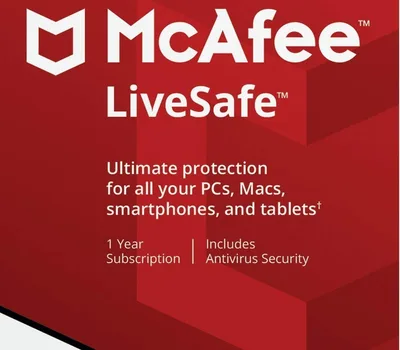 McAfee LiveSafe 2026 Key (1 Year / Unlimited Devices) — лицензионный ключ